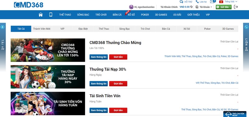 CMD368 - Tìm hiểu và đánh giá nhà cái cá cược hàng đầu Việt Nam 4 Cmd368 Mang Đến Vô Vàn Chương Trình Khuyến Mãi Siêu Hấp Dẫn