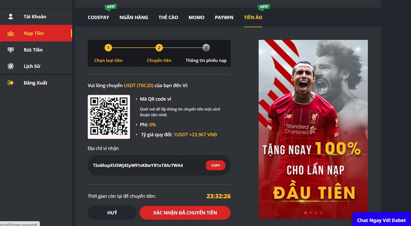 Bật mí cách rút và nạp tiền Dabet cực dễ dàng cho tân binh 7 Nạp Tiền Dễ Dàng Thông Qua Tiền Ảo Là Cách Thanh Toán Mới