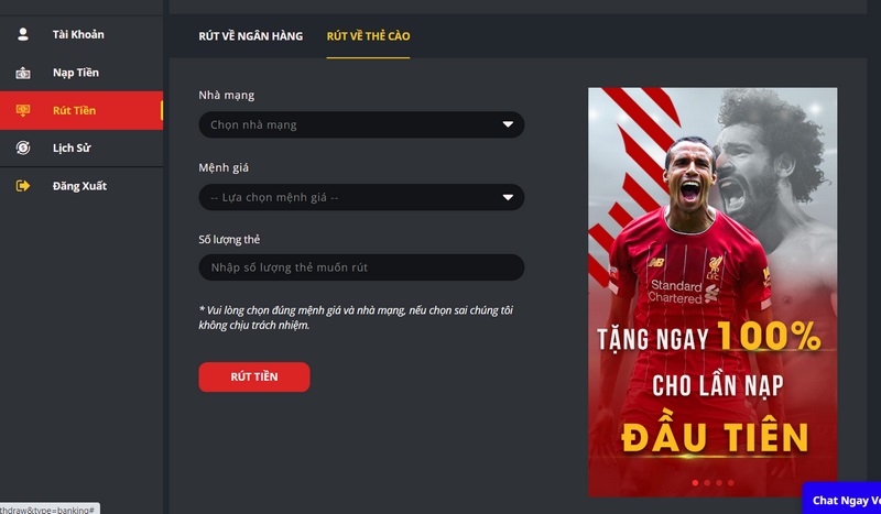 Bật mí cách rút và nạp tiền Dabet cực dễ dàng cho tân binh 9 Rút Tiền Về Thẻ Cào Đơn Giản Thực Hiện Chỉ Mất 1 - 2 Phút