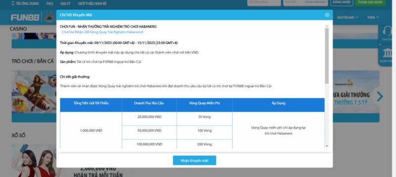Khuyến mãi Fun88 - Đa dạng sự kiện siêu khủng tại nhà cái 17 Chơi Fun88 Nhận Thưởng Khi Trải Nghiệm Tại Sảnh Habanero