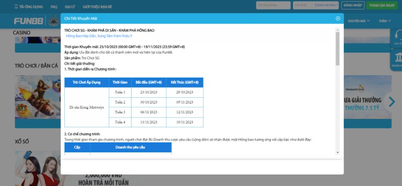 Khuyến mãi Fun88 - Đa dạng sự kiện siêu khủng tại nhà cái 18 Tặng Hồng Bao Cho Thành Viên Tham Gia Trò Chơi Sg