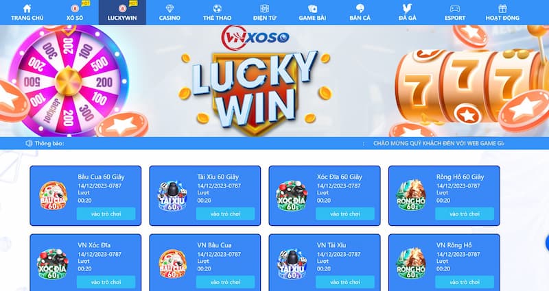 VNXOSO - Cá cược an toàn, chơi game thắng tiền cực lớn 4 Luckywin